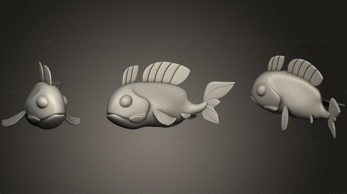 Статуэтки животных (Зодиакальные Рыбы, STKJ_1638) 3D модель для ЧПУ станка